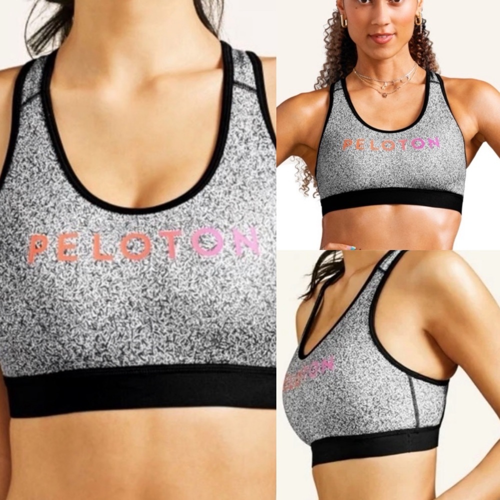 adidas /peloton Women's Black and Gray Sports Bra